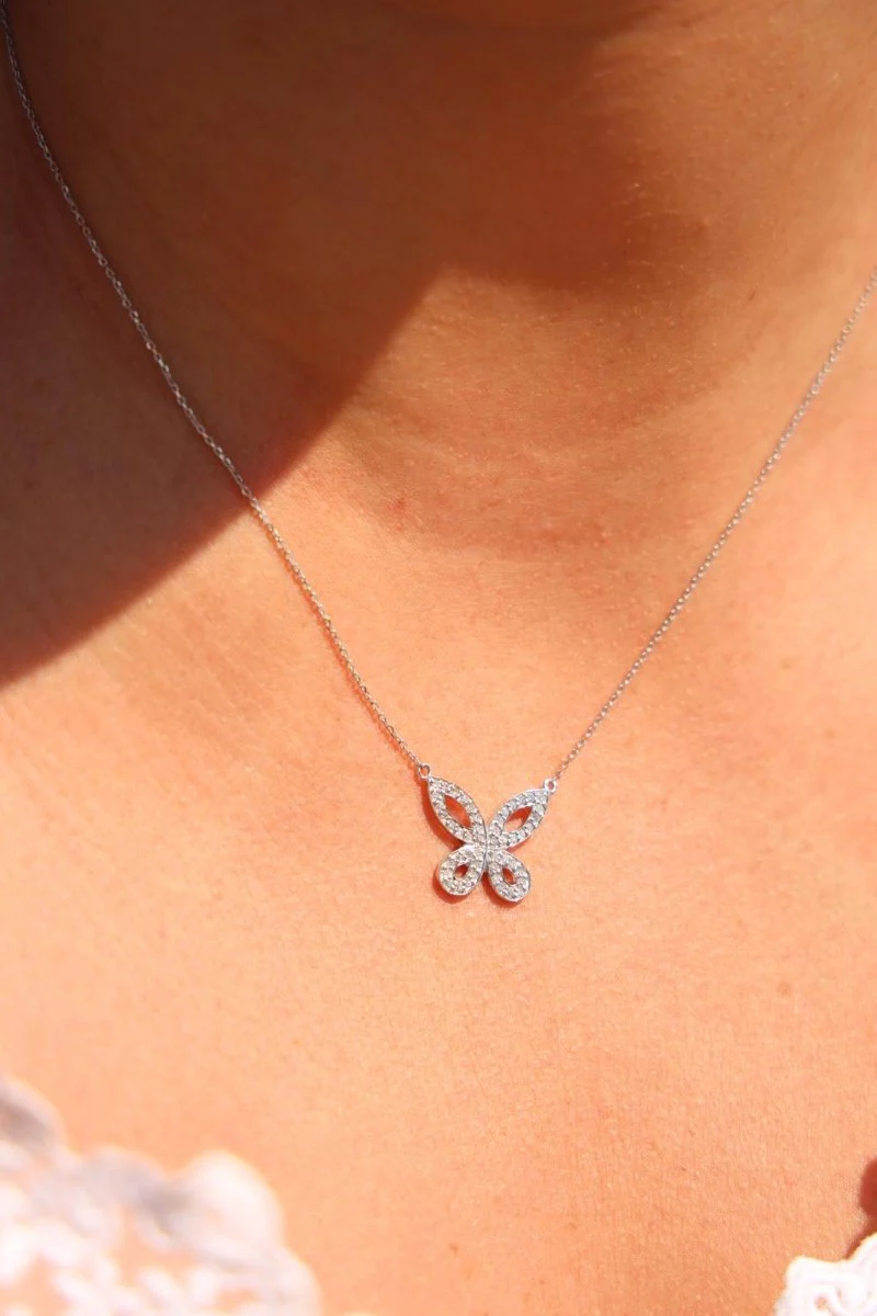 White Gold Diamond Necklace - Image 2