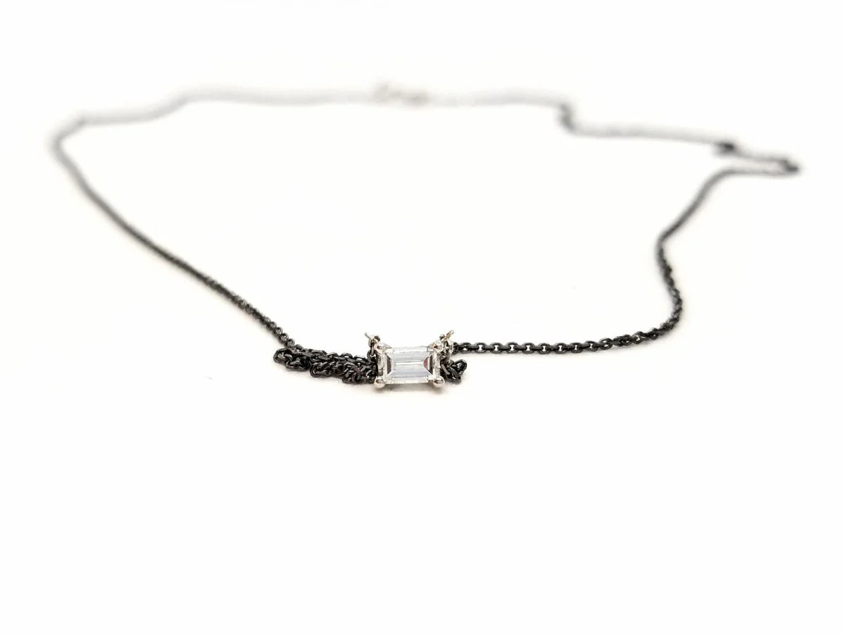 Pendant necklace in white gold and diamond - Image 6
