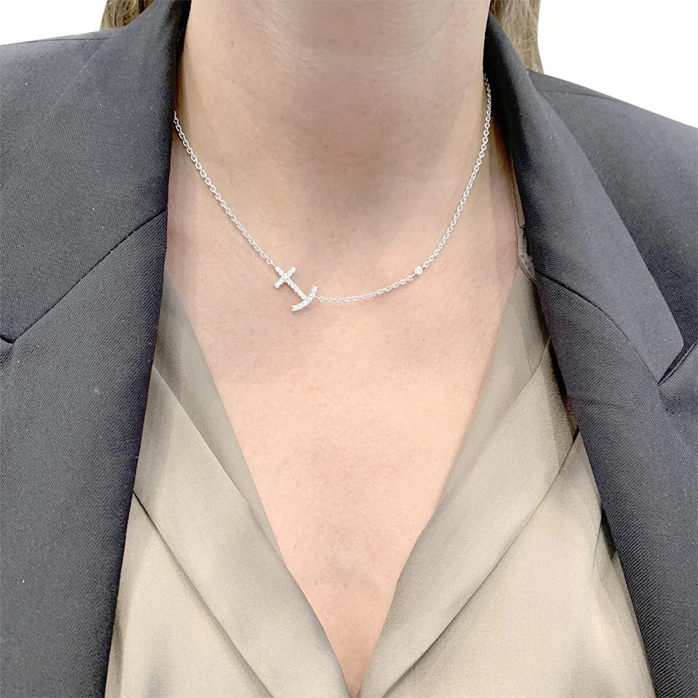 White gold and diamond necklace. - Image 5