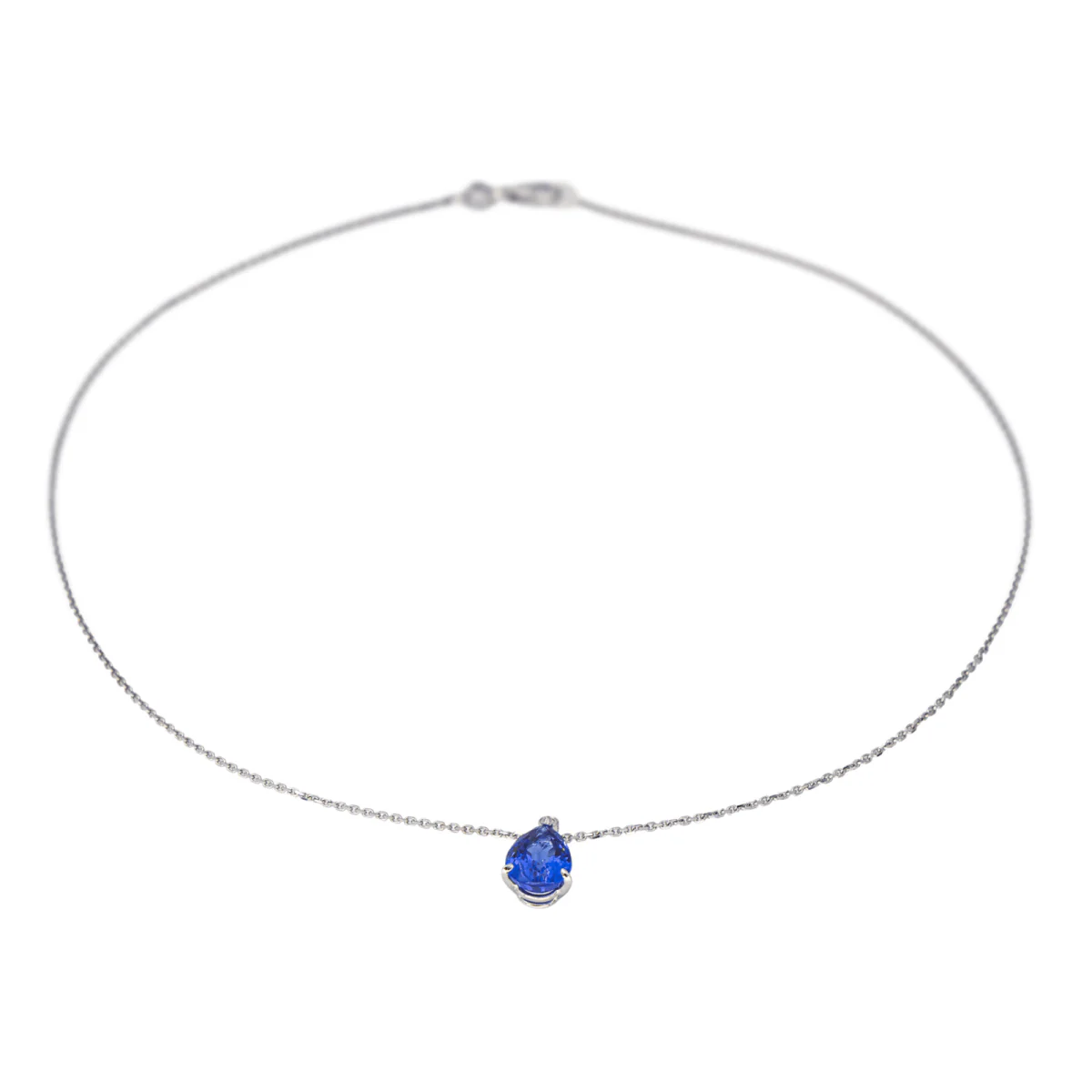 White Gold and Tanzanite Pendant Necklace - Image 4