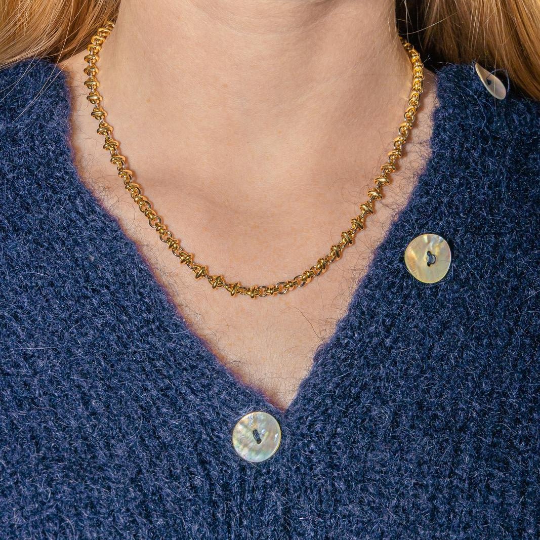 Yellow and white gold chain necklace - Image 2