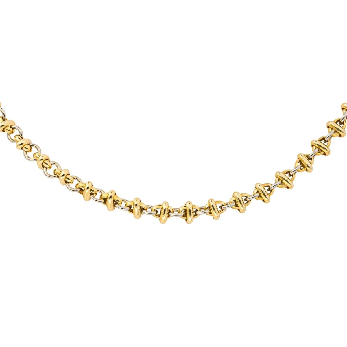 Yellow and white gold chain necklace - Image 4