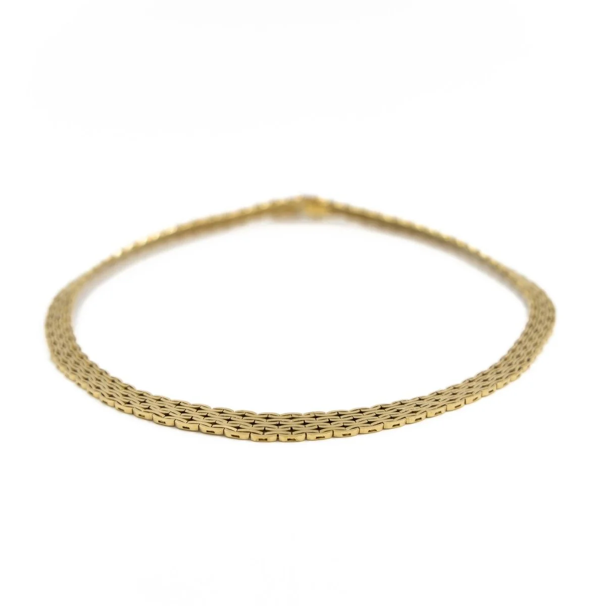Yellow gold mesh choker necklace - Image 2