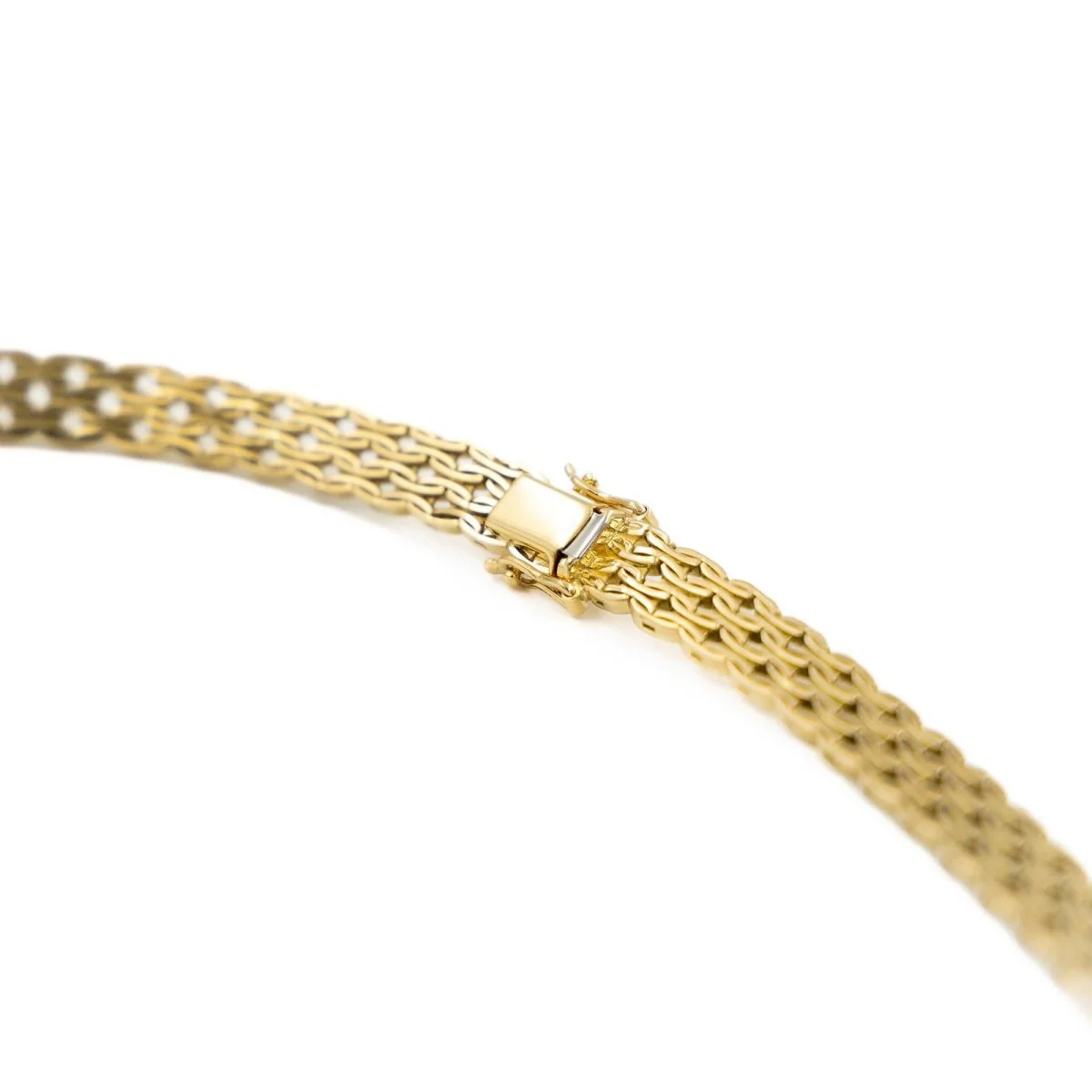 Yellow gold mesh choker necklace - Image 5