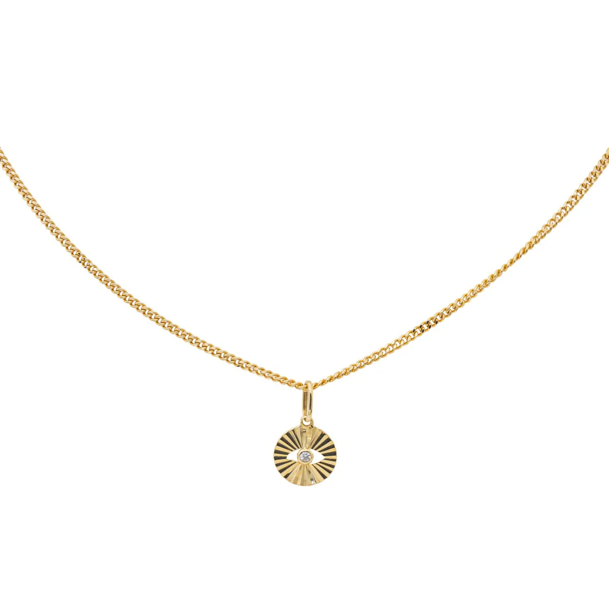 Yellow gold and diamond pendant necklace - Image 3