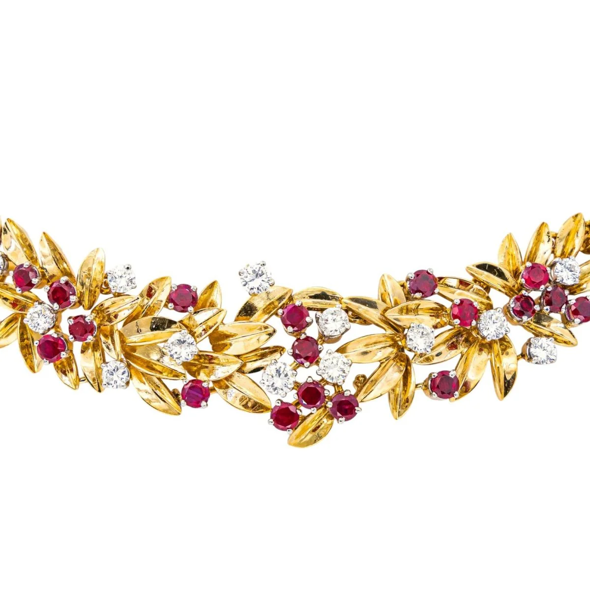 Choker necklace in yellow gold, rubies and diamonds - Image 5