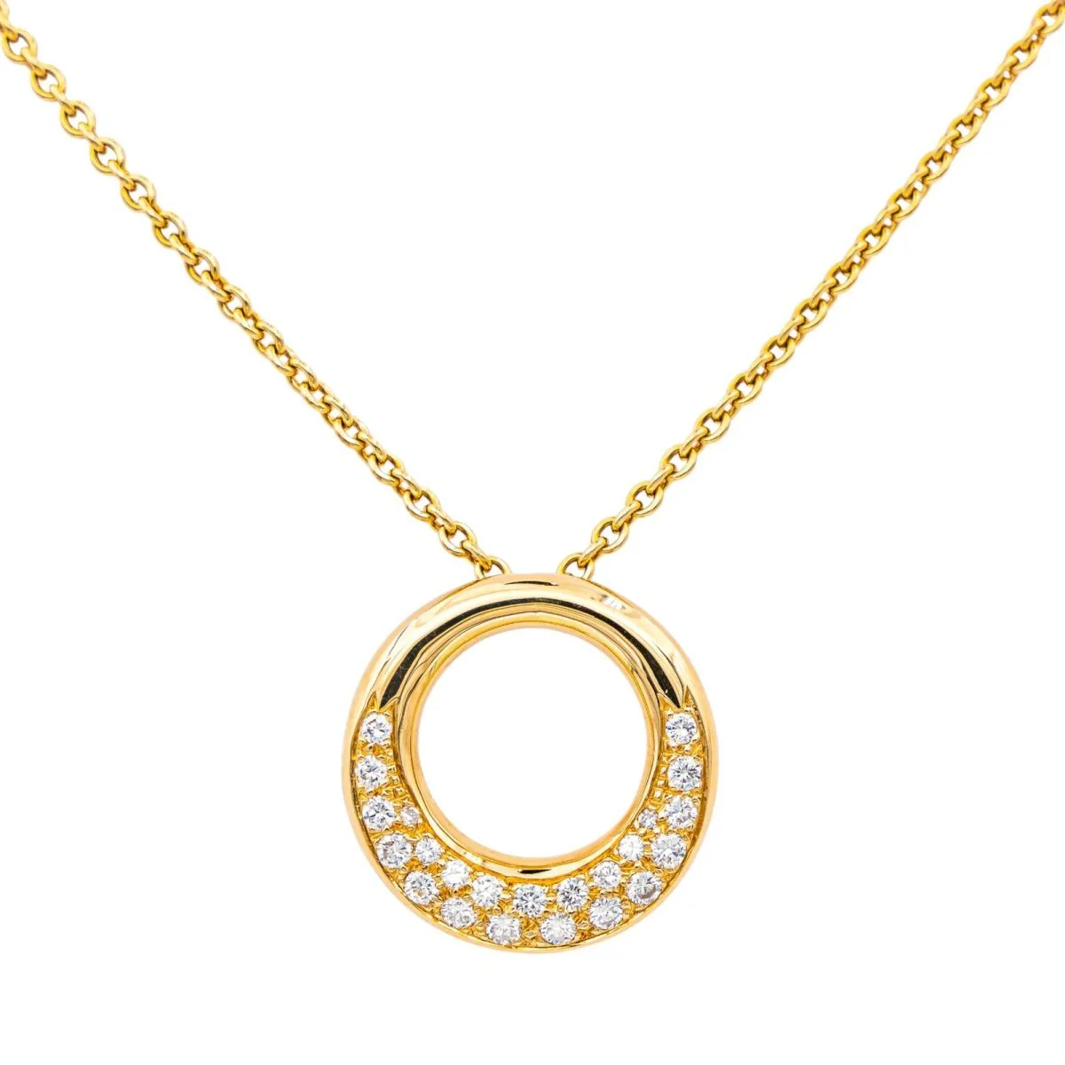 Necklace Pendant in yellow gold and diamonds - Image 3