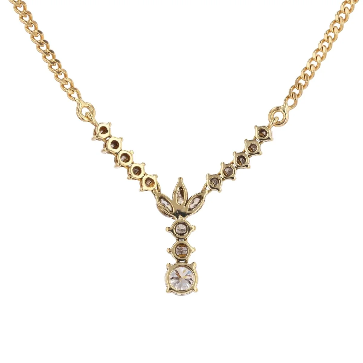 Yellow gold and diamond necklace - Image 3