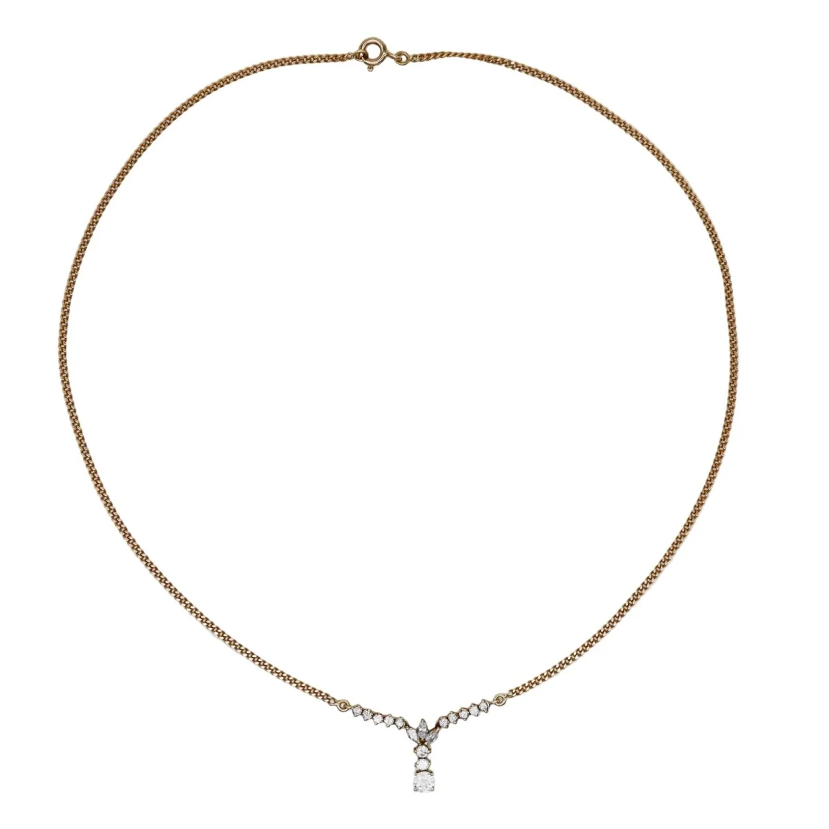 Yellow gold and diamond necklace - Image 5