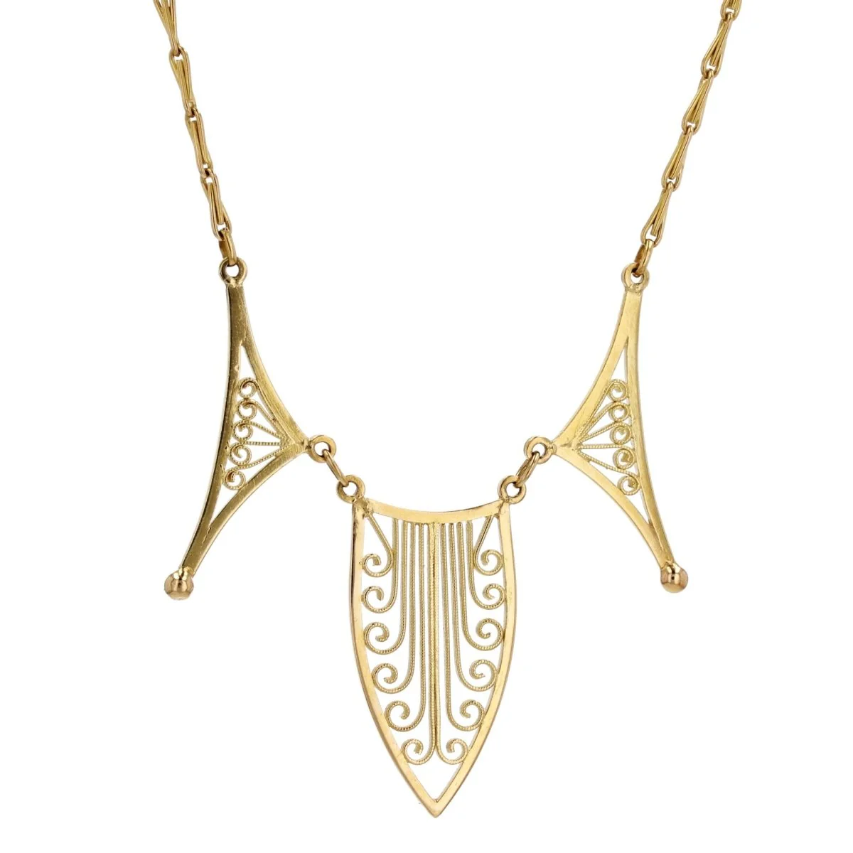 Necklace Drapery in yellow gold
