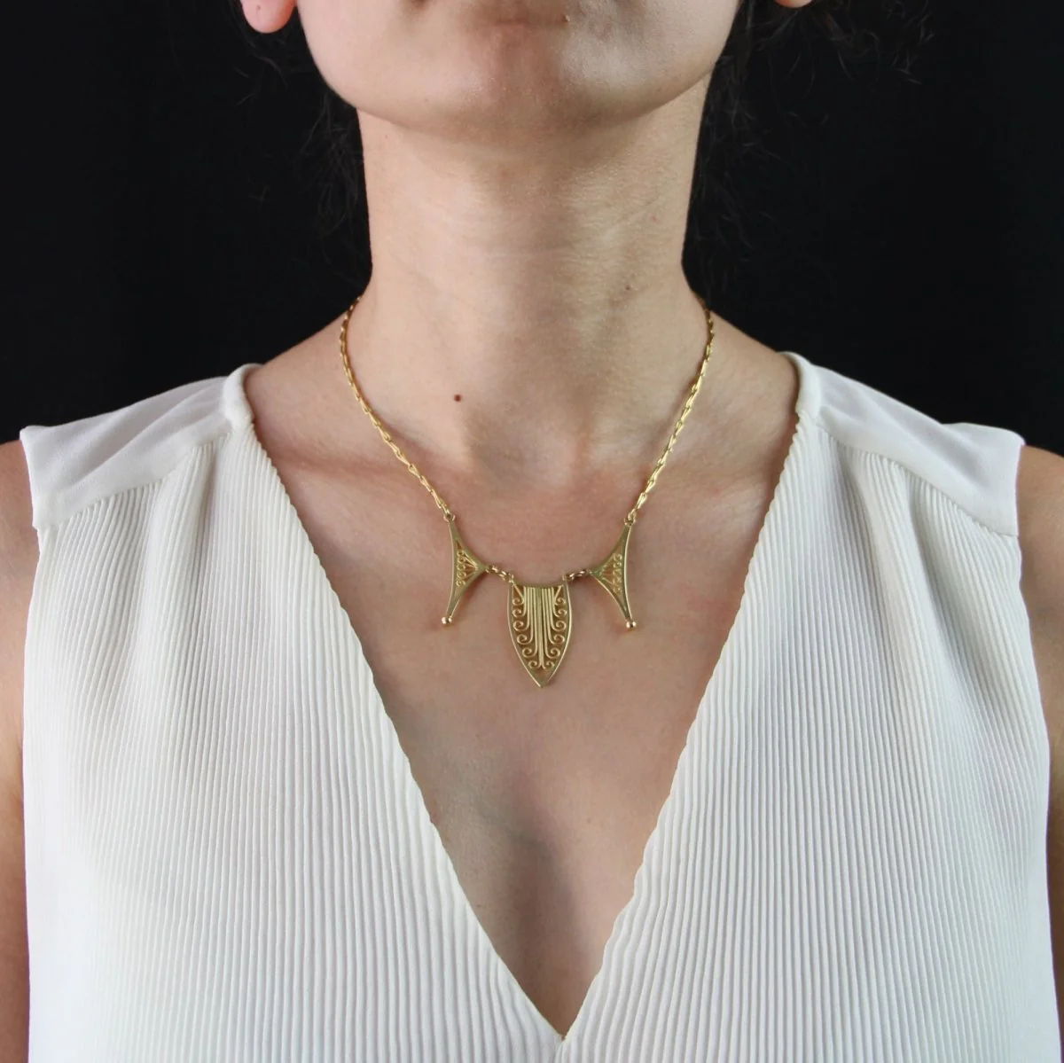 Necklace Drapery in yellow gold - Image 2
