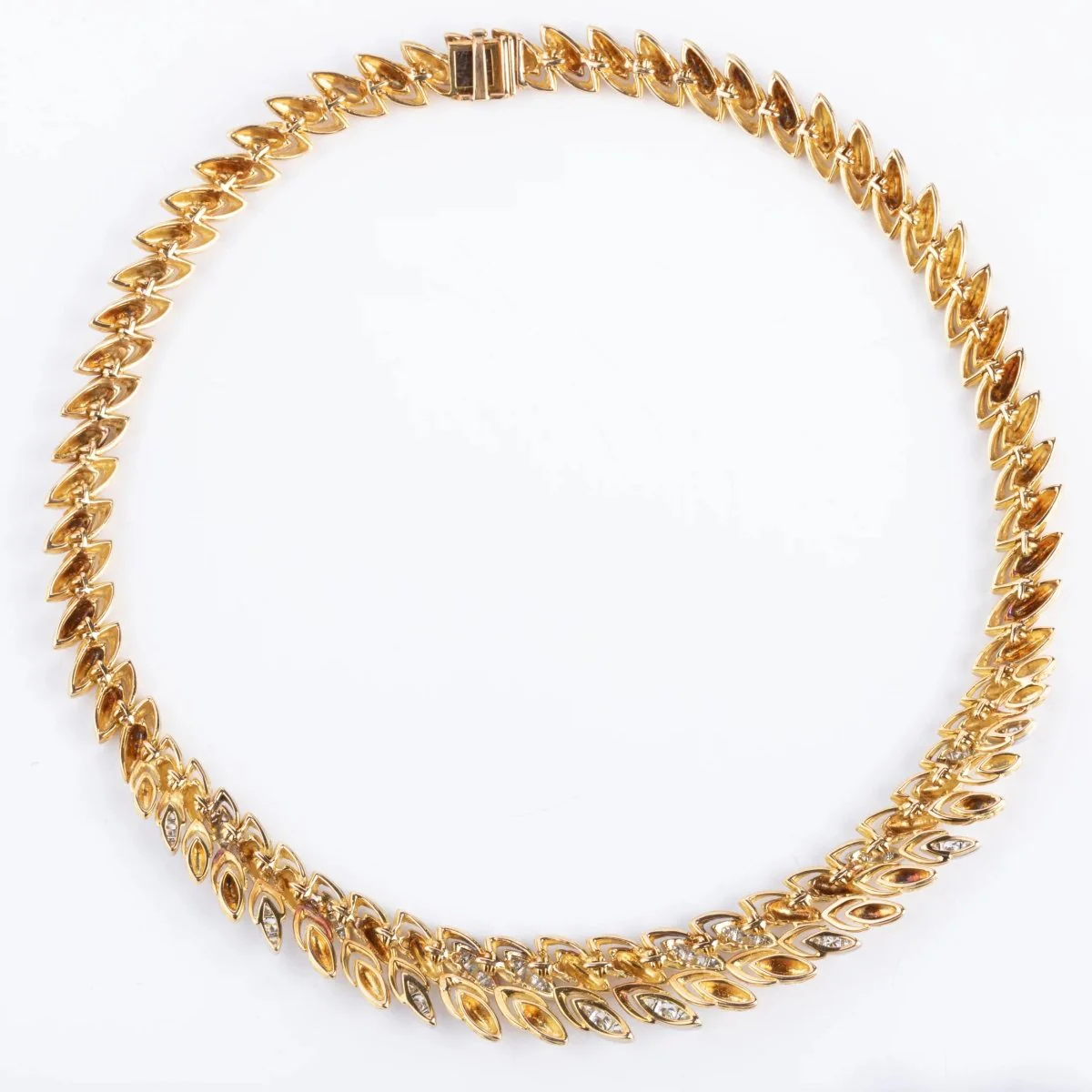 Yellow gold, platinum and diamond necklace from the 1960s - Image 5