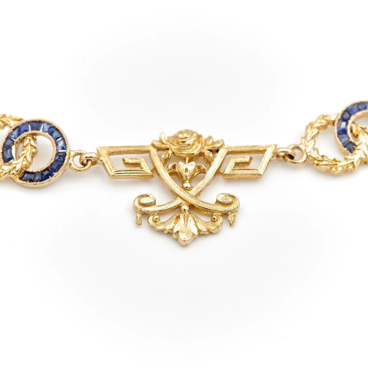 Yellow gold and sapphire necklace - Image 2