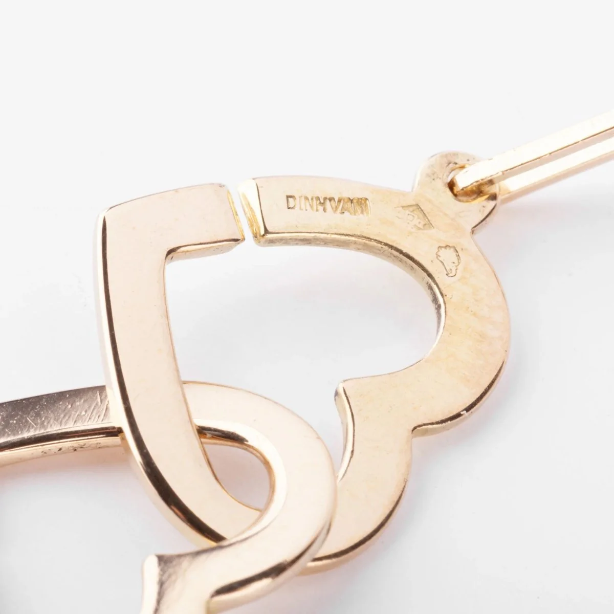 Dinh Van pink gold necklace forming 2 hearts - Image 6