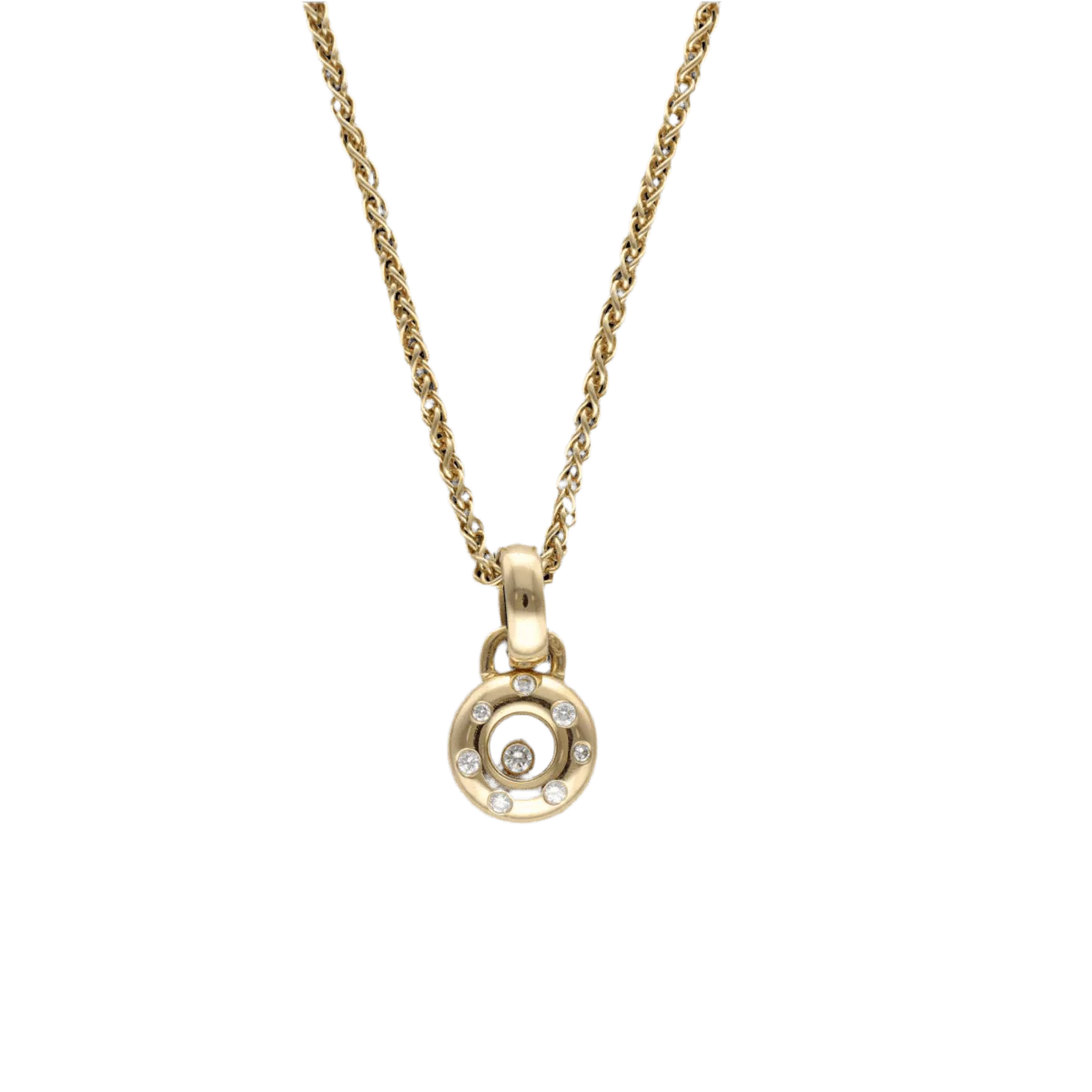 CHOPARD “Happy Diamonds” Pendant Necklace in yellow gold and diamonds