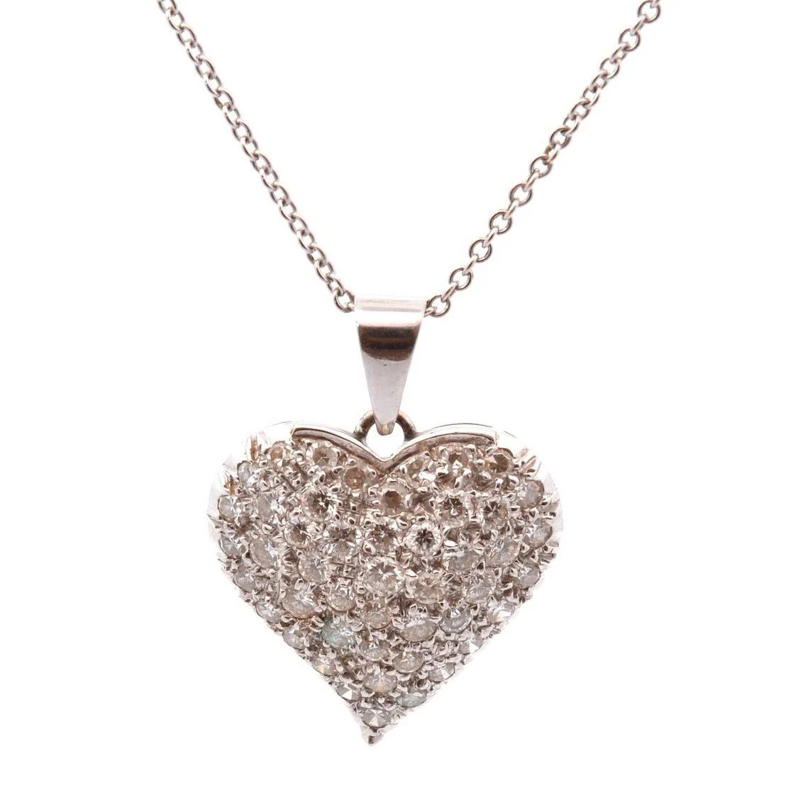 Pendant necklace in white gold and diamonds