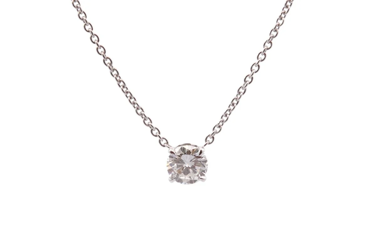 Pendant necklace in white gold and diamond - Image 2