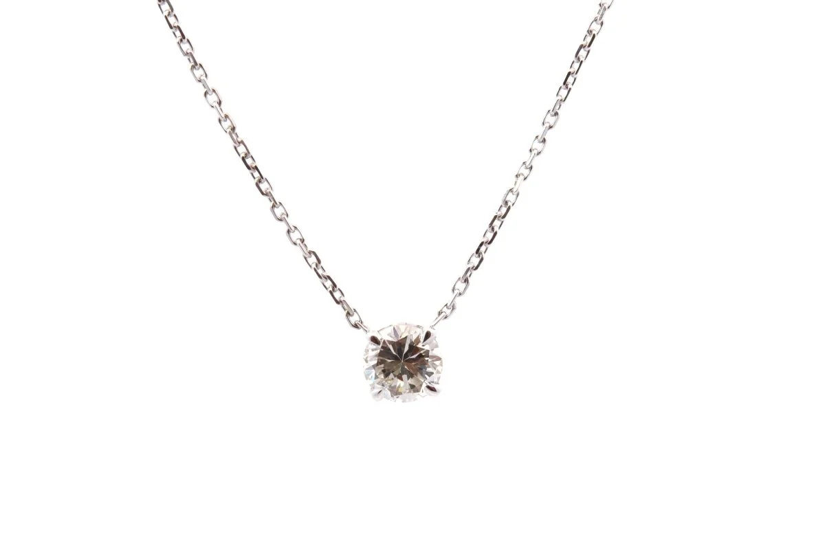 Pendant necklace in white gold and diamonds - Image 2