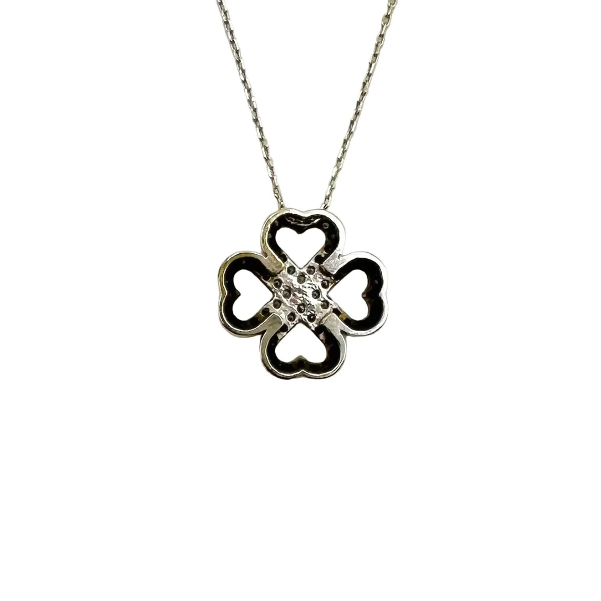 Pendant necklace in white gold and diamonds - Image 3