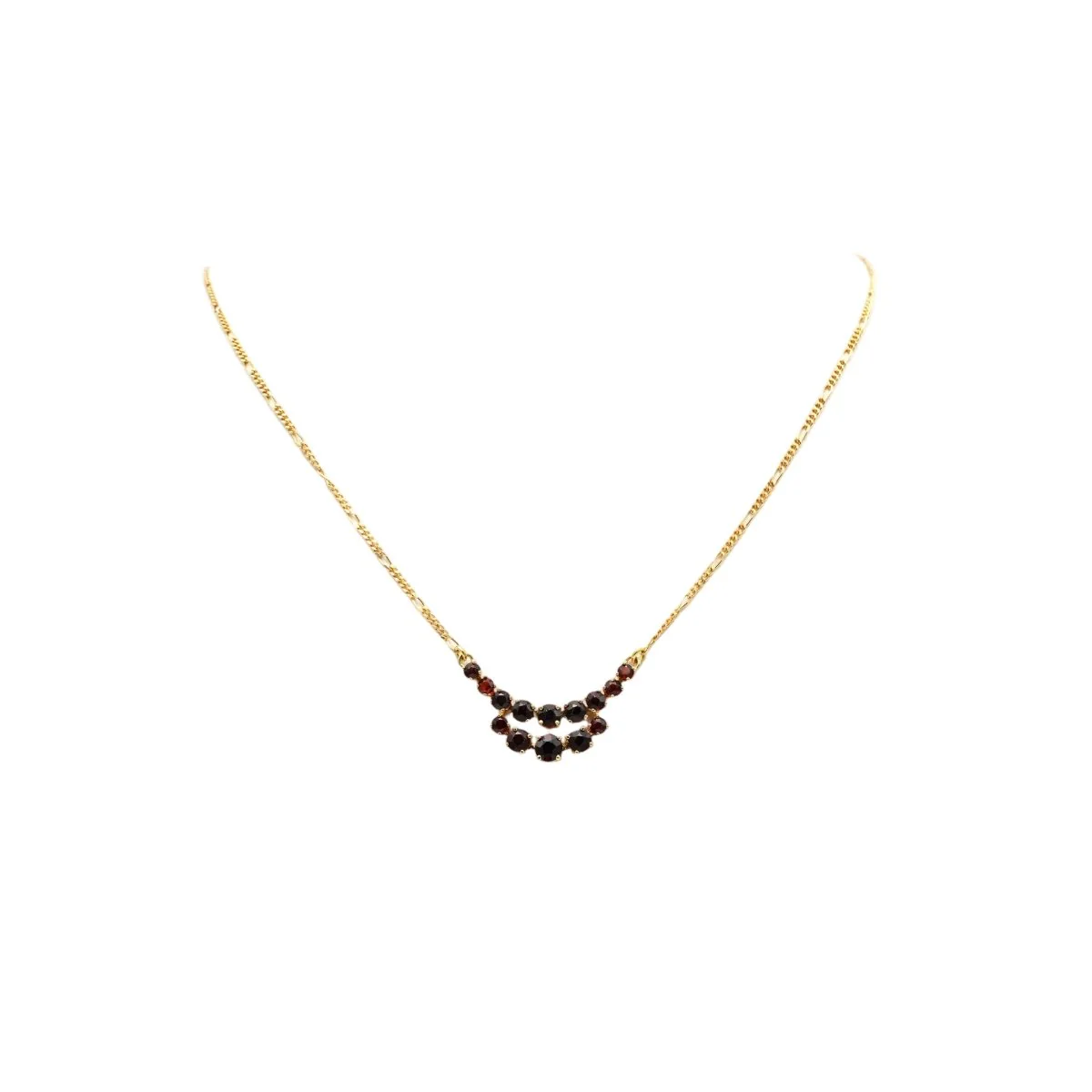 Necklace Pendant in Yellow gold and Garnets - Image 4