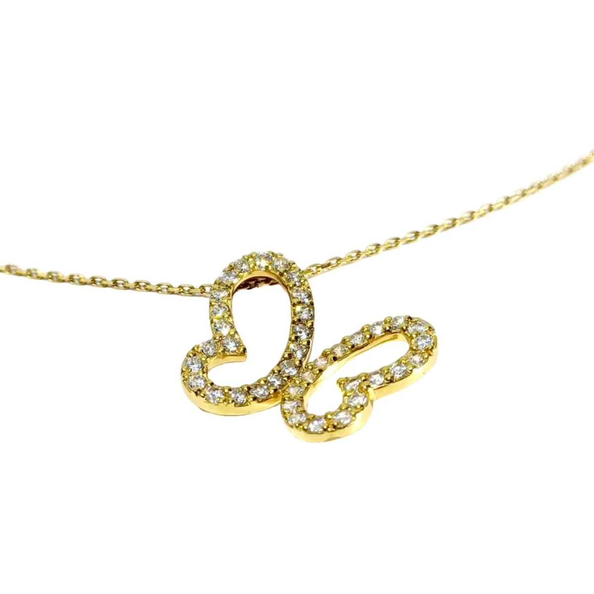 Yellow gold and zircon pendant necklace - Image 3
