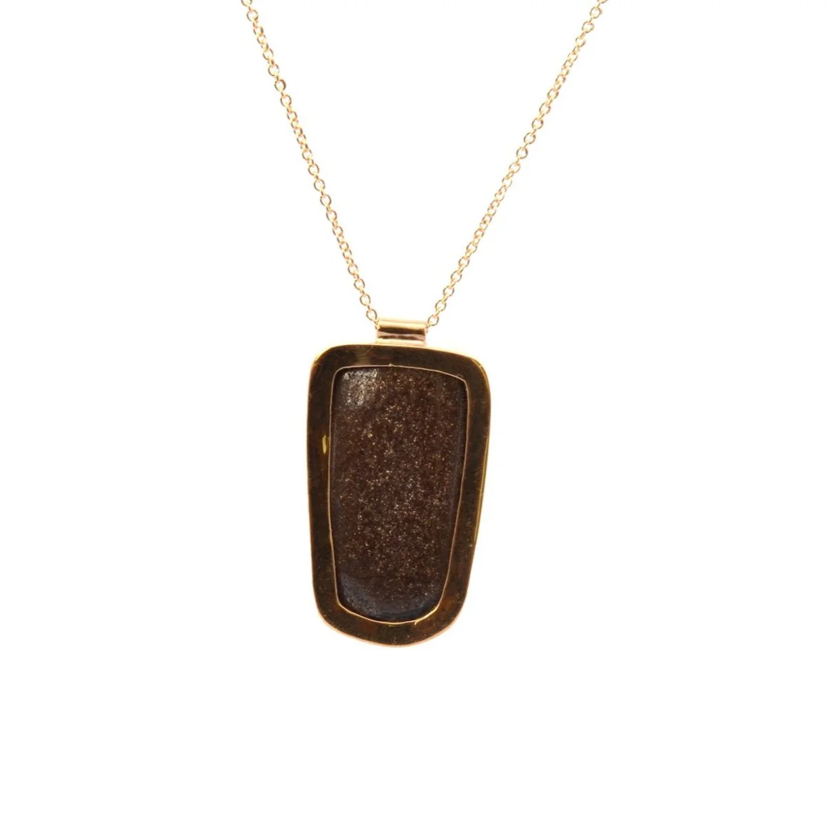 Necklace Pendant in yellow gold and opal - Image 2