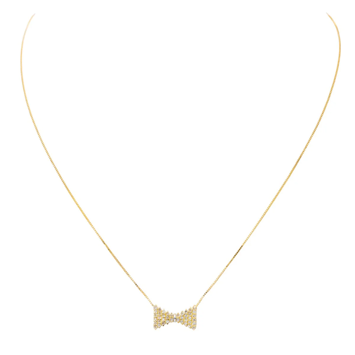 Yellow Gold Diamond Pendant Necklace - Image 3