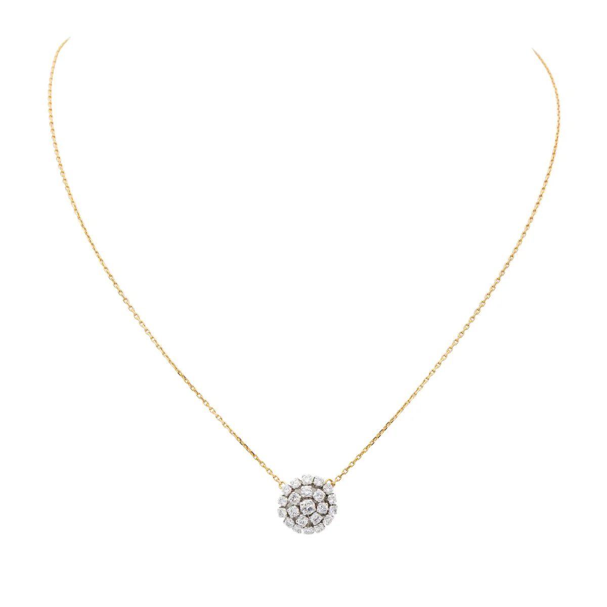 Yellow Gold Diamond Pendant Necklace - Image 3