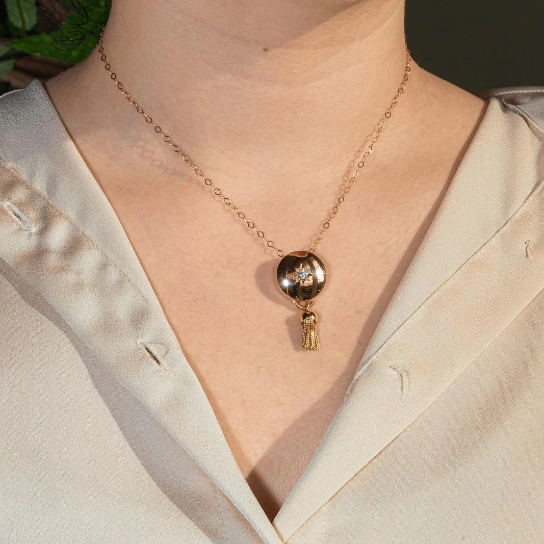 Necklace Pendant in rose gold and diamond - Image 2