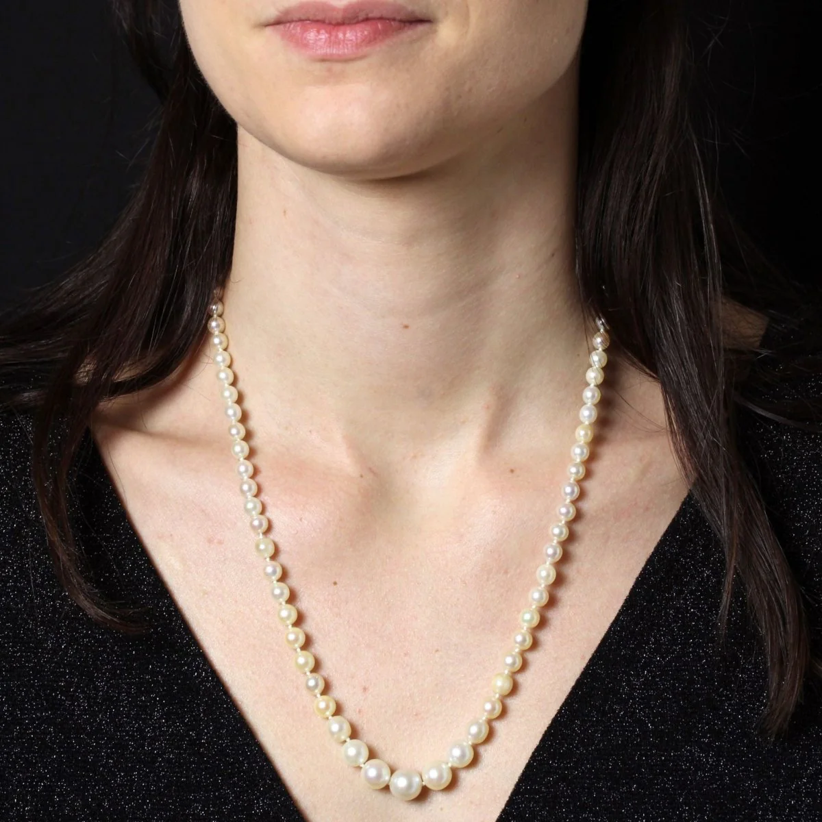 Necklace Long necklace in yellow gold and pearls - Image 2