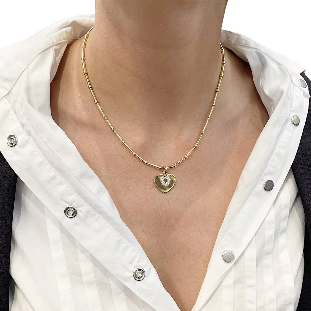 Poiray “Coeur Secret” necklace in yellow gold, diamonds - Image 7
