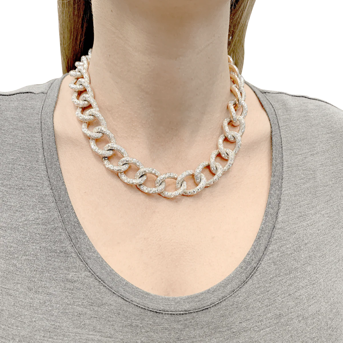 Necklace Pomellato Catene in rose gold and white diamonds - Image 2