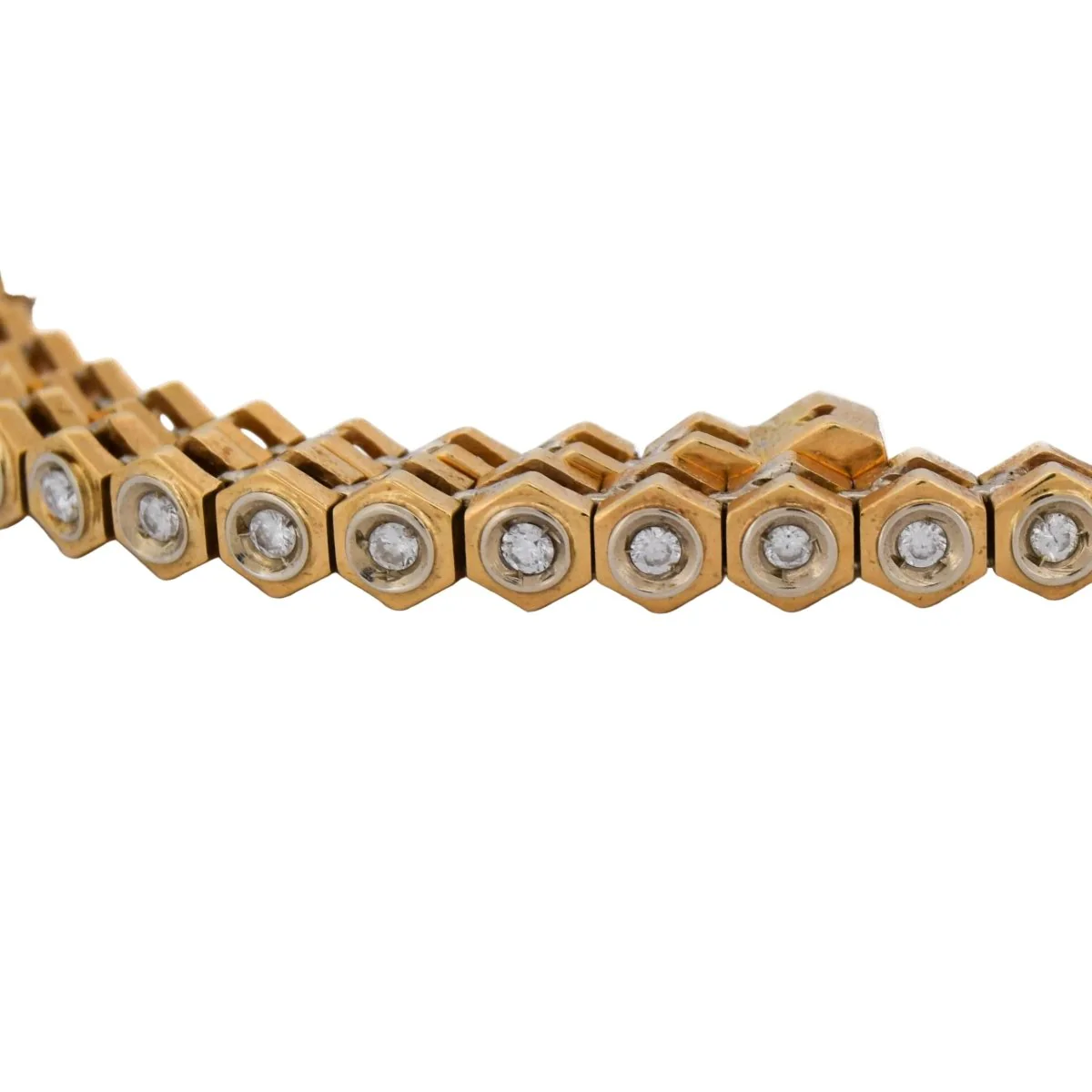 Necklace Rivière in yellow gold and diamonds - Image 3