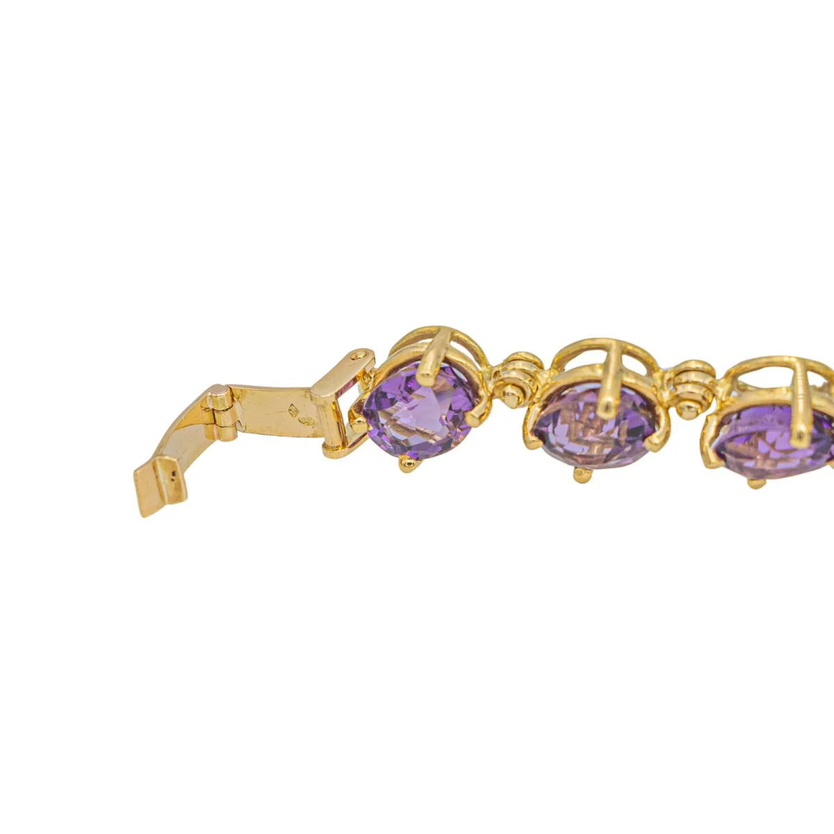 Rivière necklace in yellow gold and amethysts - Image 6