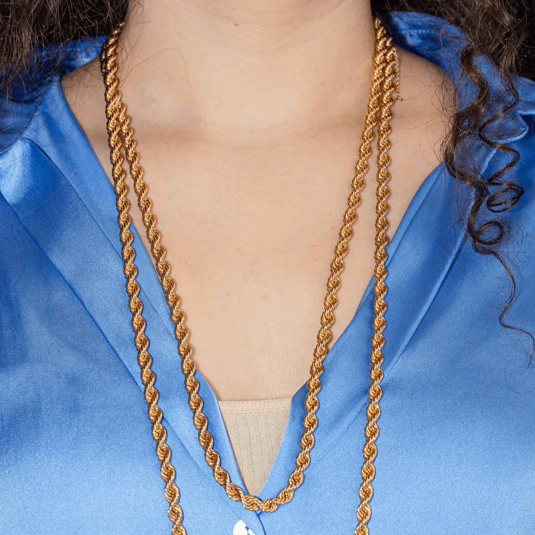 Twisted chain necklace in rose gold - Image 2
