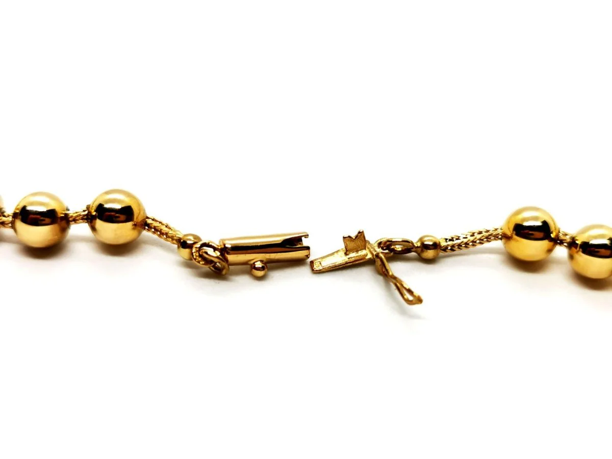 Long necklace with balls in yellow gold - Image 4