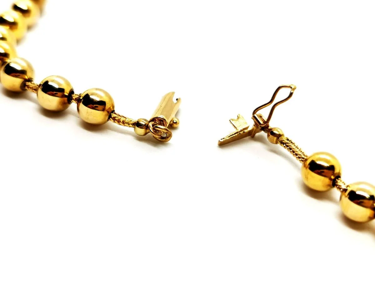 Long necklace with balls in yellow gold - Image 5