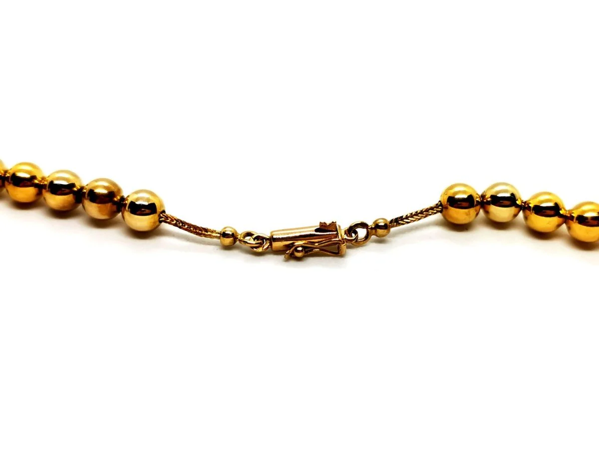 Long necklace with balls in yellow gold - Image 6