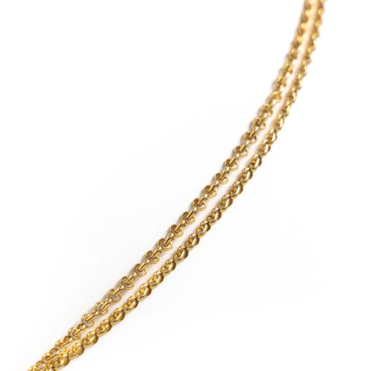 Long necklace in yellow gold, ruby, turquoise and onyx - Image 4