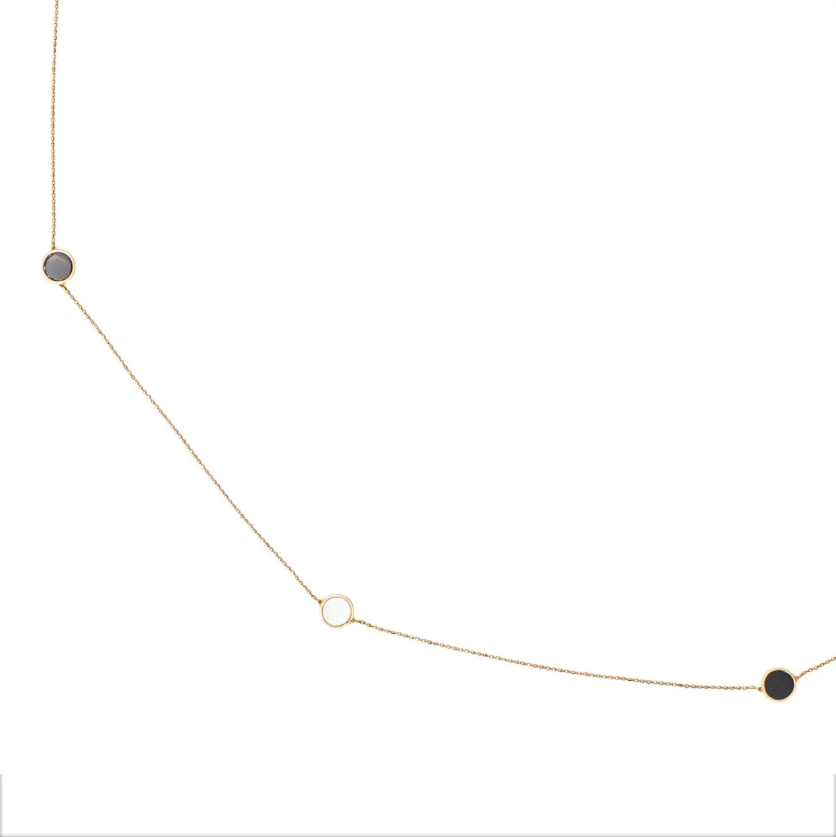 Rose Gold Onyx Sautoir Necklace - Image 5