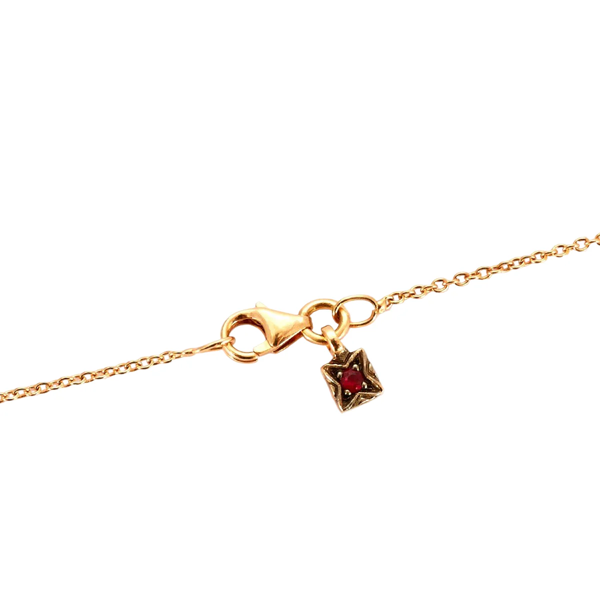 Selim Mouzannar Necklace: Rose gold Chain with Tourmaline, Ruby, and Diamonds - Image 3
