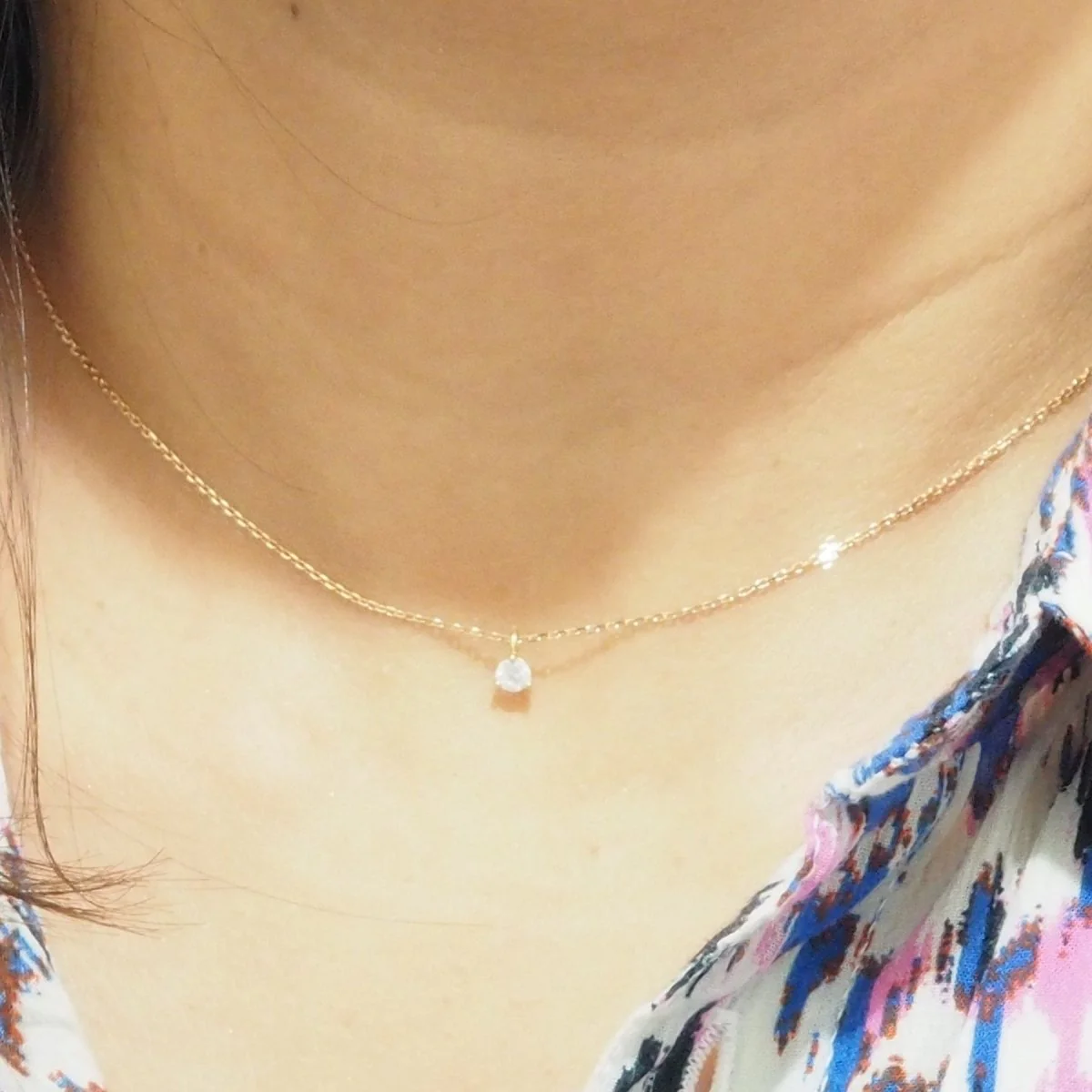 Rose gold and diamond chain necklace - Image 2