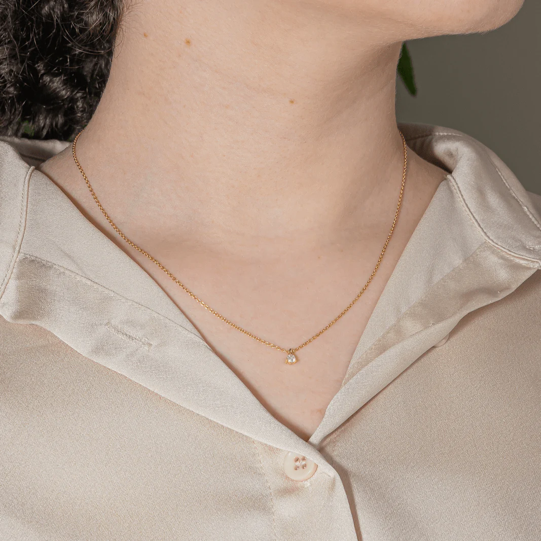 Necklace Chain in yellow gold and diamond - Image 2