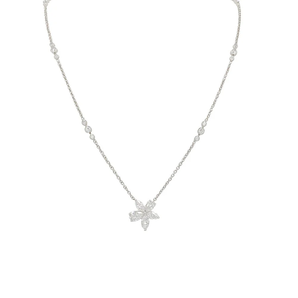 Tiffany & Co. necklace, "Victoria, flower corolla pendant", platinum, diamonds