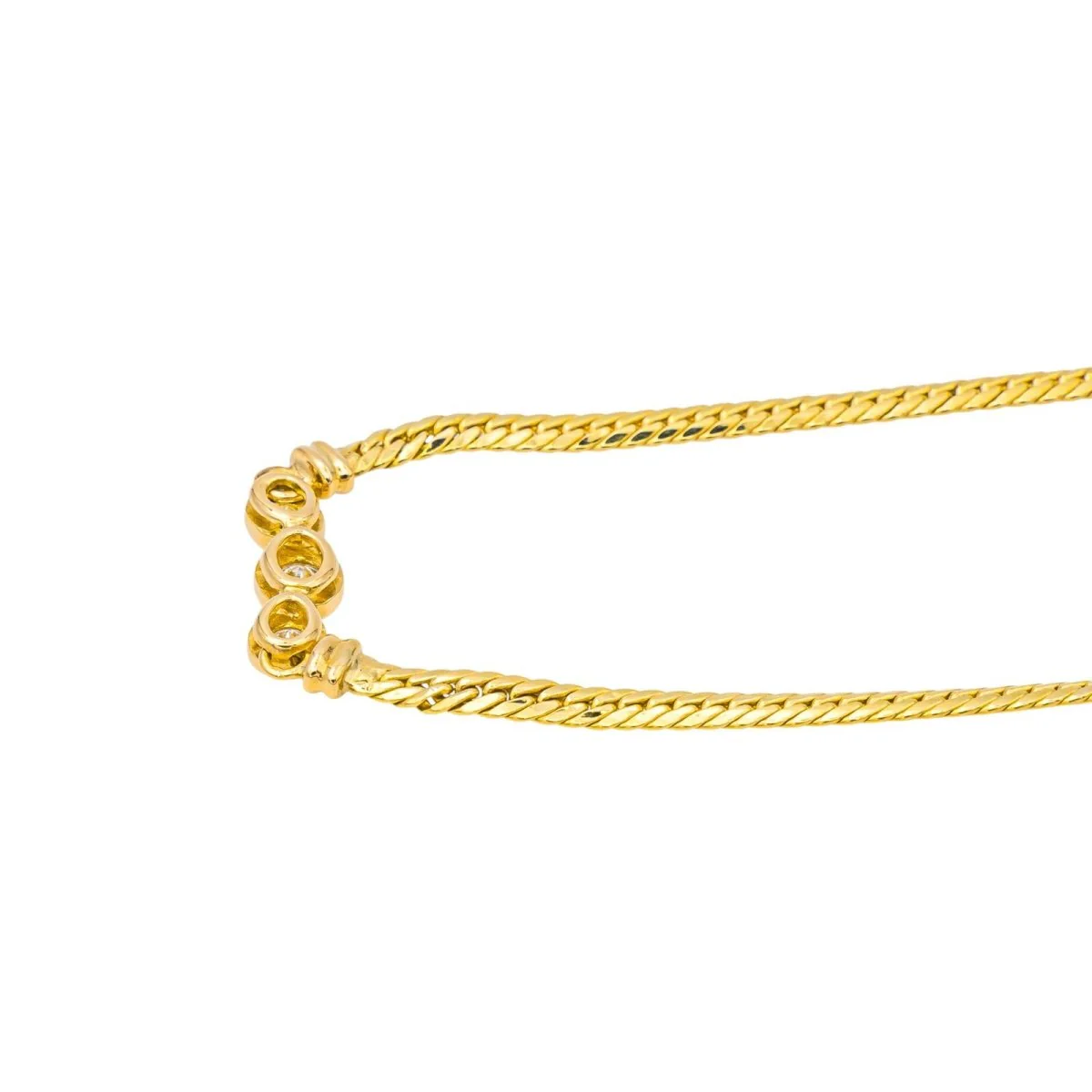 Trilogy Necklace Yellow Gold Diamond - Image 4