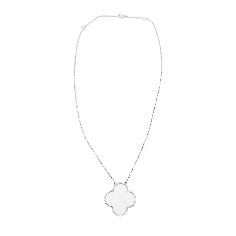 Necklace VAN CLEEF & ARPELS "Magic Alhambra" pendant in white gold and mother-of-pearl - Image 2