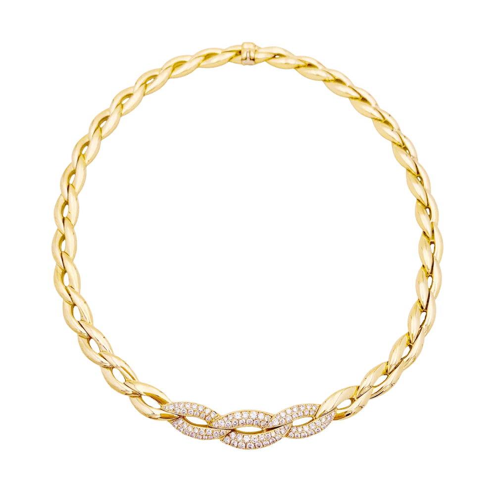 Necklace Ras de Cou VAN CLEEF & ARPELS in yellow gold and diamonds