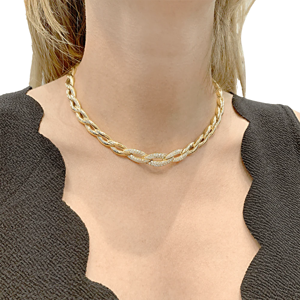 Necklace Ras de Cou VAN CLEEF & ARPELS in yellow gold and diamonds - Image 2