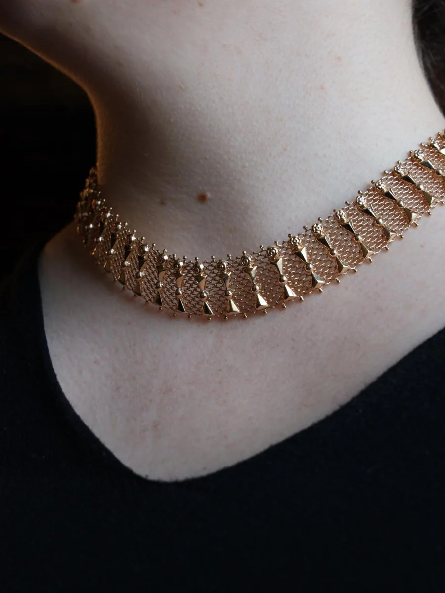 Imposing choker necklace in yellow gold - Image 6
