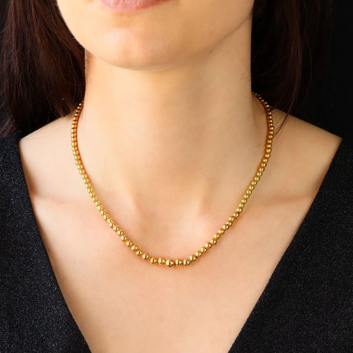 Necklace Beads in yellow gold - Image 2